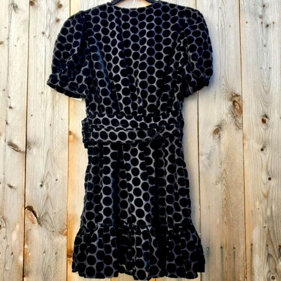 New Zara Velvet Polka Dot Party Holiday Mini Dress Size XS - Picture 3 of 4